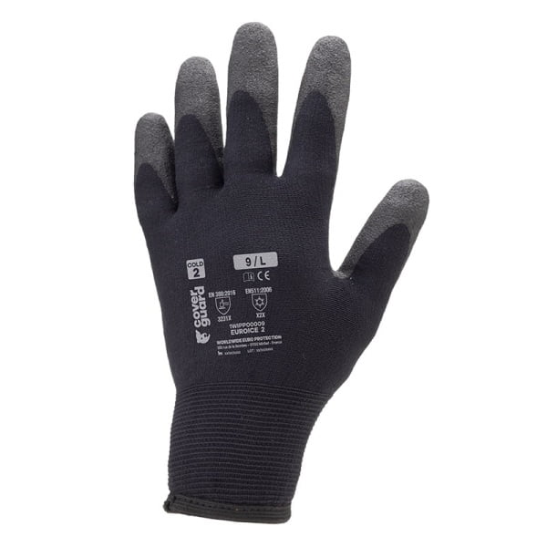 Mănuși de protectie pentru iarna, EUROICE 2, negre, imersate in PVC/HPT si captusite impotriva temperaturilor scazute, umezelii si riscurilor mecanice, Coverguard