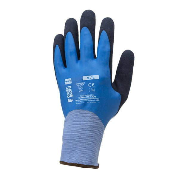Manusi de protectie cu imersie dubla in latex, EUROLITE L300, impermeabile, flexibile, cu forma anatomica, aderente in mediu ud/uleios/uscat
