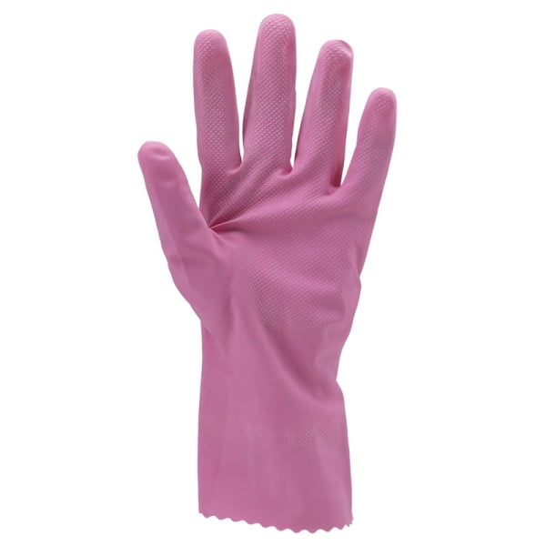 Manusi de menaj din latex roz, EURODIP 5020, lungime 30 cm, grosime 0,4mm, captusite cu bumbac, certificat Food Contact