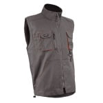 CG5PAG150_Vesta de lucru Padock II, gri/protocaliu cu buzunare multiple, 60% bumbac/40% poliester – 245/m²_fata