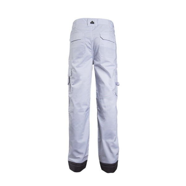 Pantaloni de lucru, talie, CLASS, albi, material rezistent Twill, genunchi preformati intariti cu Cordura 500D, tiv suplimetar 5cm, buzunare multiple, Coverguard