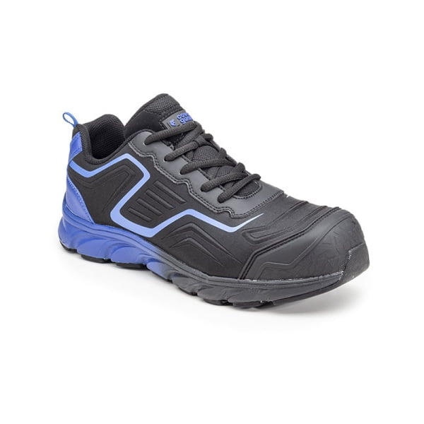 Pantofi de protectie S3, SRC, HRO, SAPHIR, albastru-negru, cu bombeu compozit, model sport, flexibili, usori, bombeu compozit, talpa din spuma EVA, impermeabili, antistatici, Coverguard