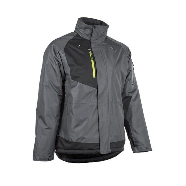 Yuzu Geaca De Iarna Ripstop Cu Gluga, De Culoare Gri-Neagra
