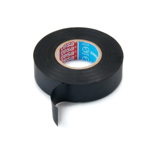 Banda electroizolatoare tesaflex® 53988, PVC, negru, latime 19mm, lungime 25m, pentru izolare si marcare electrica