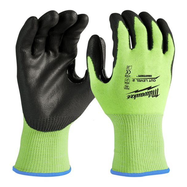 Manusi de lucru de inalta vizibilitate rezistente la taiere nivel 2/B Milwaukee, smartswipe - compatibile cu dispozitive touchscreen, 4932479921, Marimi S,M,L,XL,XXL, 1 pereche