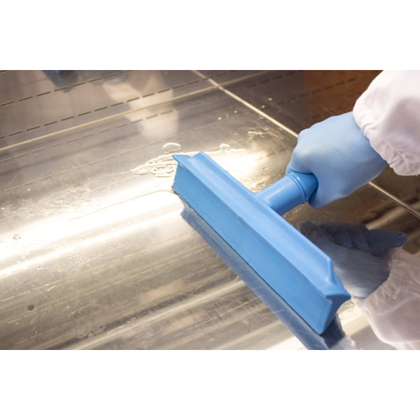 Racleta de apa cu maner scurt, 30 cm, IGEAX 1059, albastra, rezistenta la 121°C, pentru suprafete mici, pentru industria alimentara, certificata HACCP