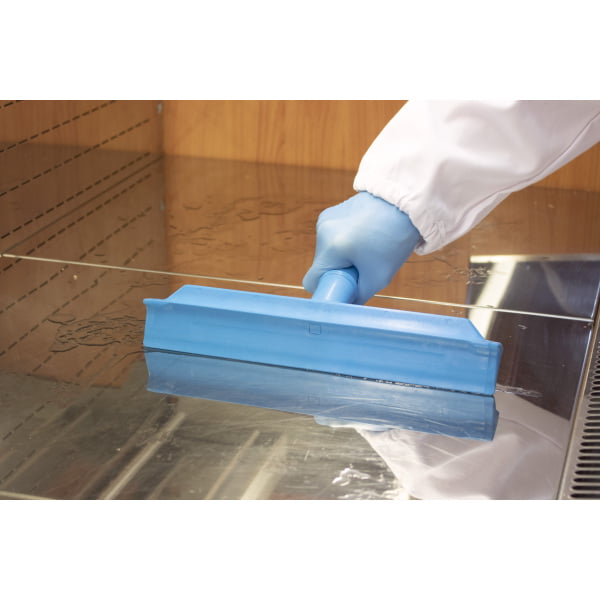 Racleta de apa cu maner scurt, 30 cm, IGEAX 1059, albastra, rezistenta la 121°C, pentru suprafete mici, pentru industria alimentara, certificata HACCP