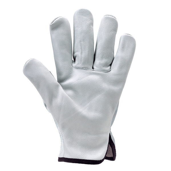 Manusi de protectie din piele integrala de bivol, EUROSTRONG 1DRI124, gri, dosul palmei din piele spalt, flexibilitate, dexteritate si aderenta, Coverguard