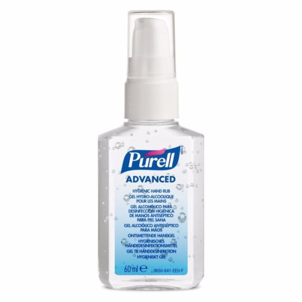 Gel pentru dezinfectarea igienică a mâinilor PURELL Advanced, flacon portabil cu pompiță 60mL