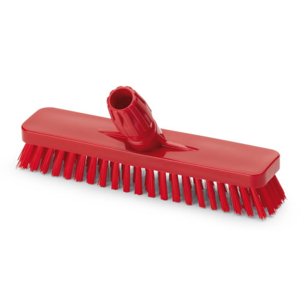 Perie pentru pardoseli si pereti, 30 cm, duritate ridicata, rosie, rezistenta la 130 °C, pentru industria alimentara, certificata HACCP