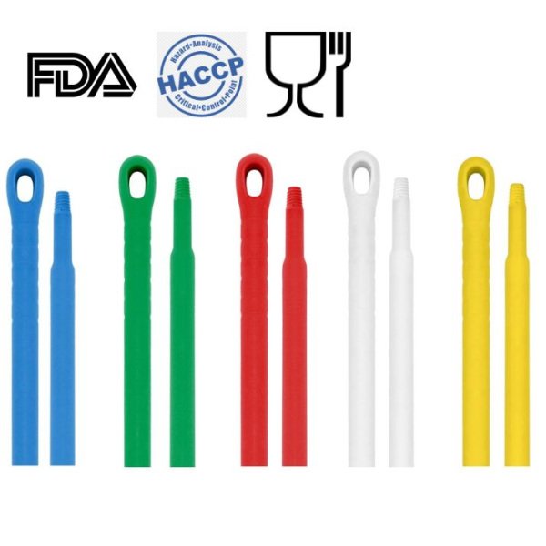 Coada / Maner 130 cm, albastra, pentru maturi, perii si raclete IGEAX, din plastic si fibra de sticla, -20°C/100 °C, autoclavare 121 °C pentru industria alimentara, certificata HACCP, FDA