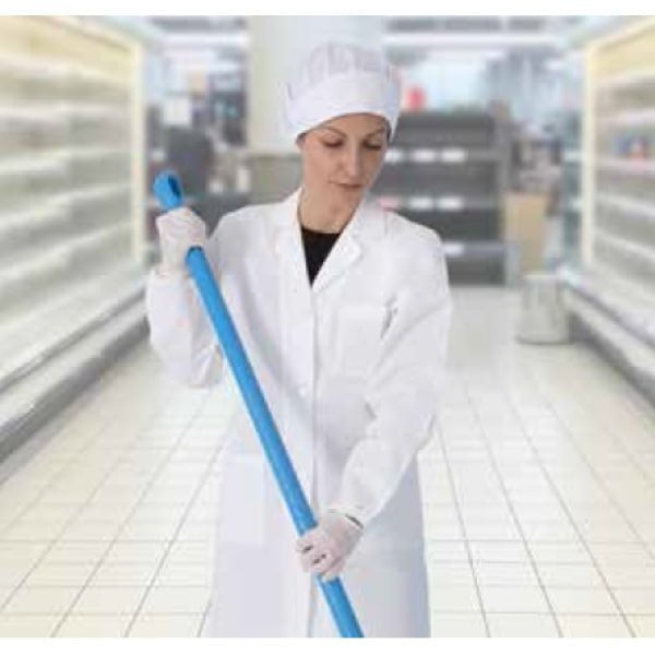 Coada / Maner 130 cm, albastra, pentru maturi, perii si raclete IGEAX, din plastic si fibra de sticla, -20°C/100 °C, autoclavare 121 °C pentru industria alimentara, certificata HACCP, FDA