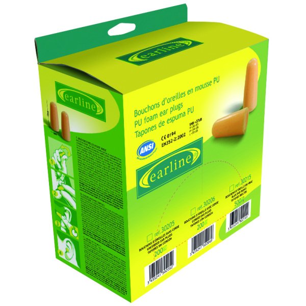 Rezerva antifoane interne, de unica folosinta, Earline, din spuma de poliuretan, pentru dispenser  CG30300, 500 perechi/cutie