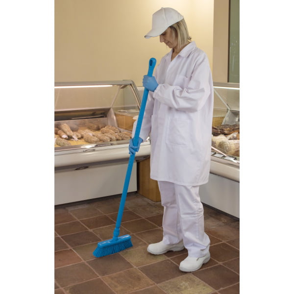 Coada / Maner 130 cm, alba, pentru maturi, perii si raclete IGEAX, din plastic si fibra de sticla, -20°C/100 °C, autoclavare 121 °C pentru industria alimentara, certificata HACCP, FDA