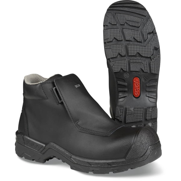 Bocanci până la gleznă din piele acoperită cu pu,  încălţăminte de protecţie bombeu compozit jalas clean 1420, protecție s2,hi,ci,hro,src, mărimi 35 – 48, culoare negru