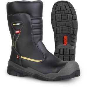 Bocanci din piele acoperită cu pu,  încălţăminte de protecţie bombeu aluminiu jalas gran premio 1858 polar, protecție s3,src,ci,hro, mărimi 39 – 48, culoare negru,gri,galben