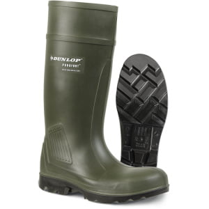 Bocanci din pu,  încălţăminte de protecţie bombeu otel dunlop 462933 purofort, protecție s5,ci,sra, mărimi 37 – 48, culoare negru,verde