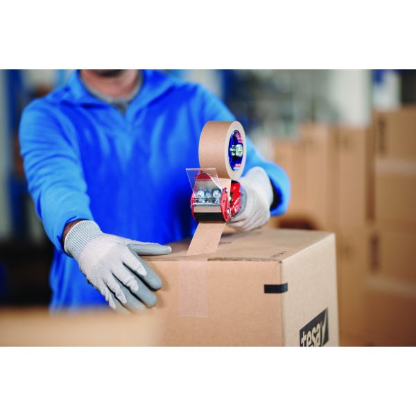 Banda ecologica din hartie TESA®4713 pentru ambalare, maro, latime 50 de mm, lungime 50 de metri, certificat FSC