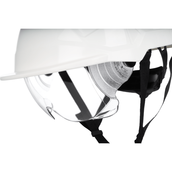Casca de protecție pentru electricieni PHOENIX PRO,  ABS ,  LPDE,  fixare în 6 puncte,  galben HV, ochelari incorporati, Coverguard