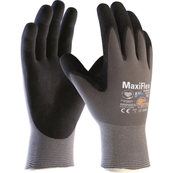 Manusi de protectie ATG Maxiflex Ultimate 42-874 , AD-APT®, imersate pe palma cu spuma de nitril poros, mediu uscat