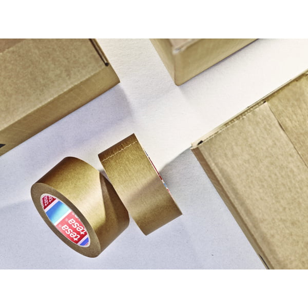 Banda Superioara de ambalare tesa® 4513, din hartie, maro, latime 50mm, lungime 50 m, certificat FSC