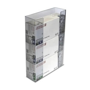 Dispenser SHIELD,  pentru 3  cutii de manusi,  transparent, din PVC, montabil pe perete