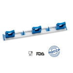 IGX1048B_Suport ustensile cu prindere de perete, cu 3 suporturi si 2 carlige, 50 cm, albastru, HACCP_1