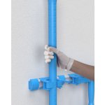 IGX104xB_Suport ustensile cu prindere de perete, cu suport maner si carlige, albastru, HACCP_2