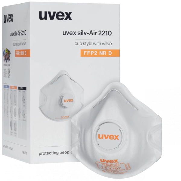 Masca de protectie cu supapa, UVEX silv-Air, FFP2 NR D, in forma de cupa, 15 buc/ cutie
