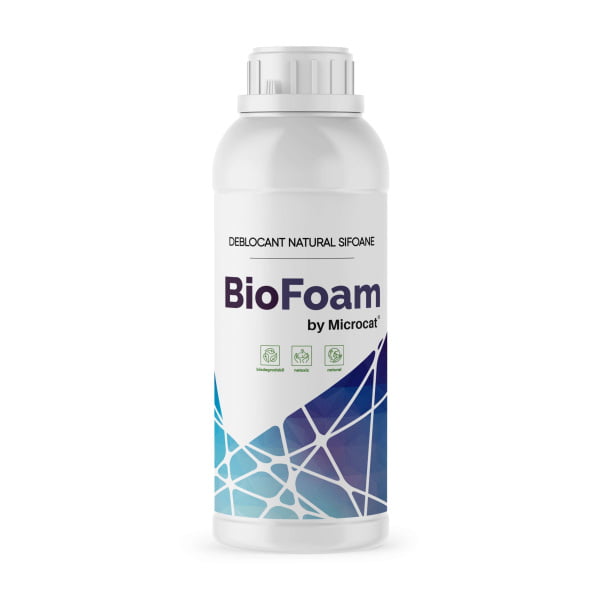 Solutie spumanta pe baza de bacterii si surfactanti BIO FOAM pentru curatarea si deblocarea scurgerilor, 1 litru