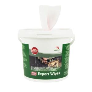 Lavete umede Dreumex Expert Wipes, pentru curatarea mainilor si a suprafetelor de ulei, grasimi, vopsea, cerneala, lipici, silicon si murdarie dificila, galetusa cu 130 de lavete impregnate, dimensiune laveta 225 x 200 mm
