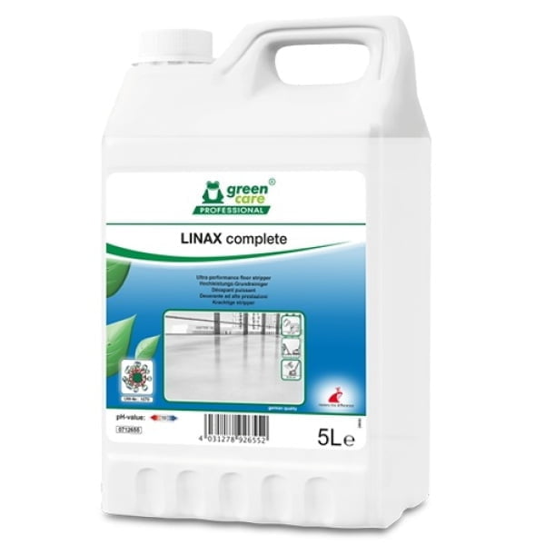 Decapant ecologic ultra-performant, LINAX Complete, indeparteaza rapid, usor, eficient pelicule persistente de pe pardoseli, fara clatire 5L, Certificat Nordic Swan, Ecolabel Austria, CLP free, Biodegradabil Complet
