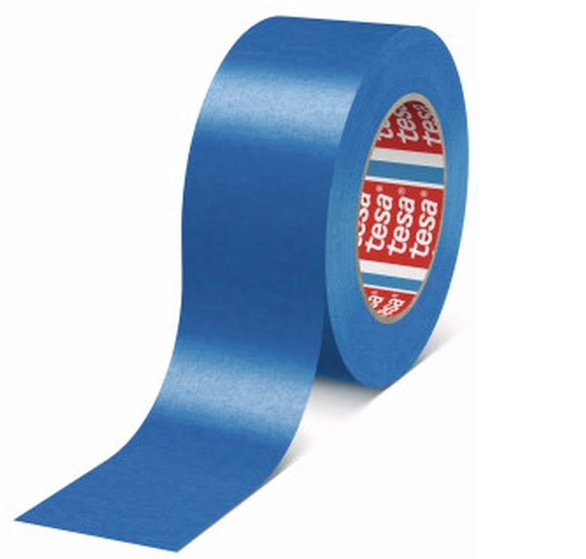 Banda de mascare tesa® 4431 UV, din hartie, albastra, latime 50mm ...