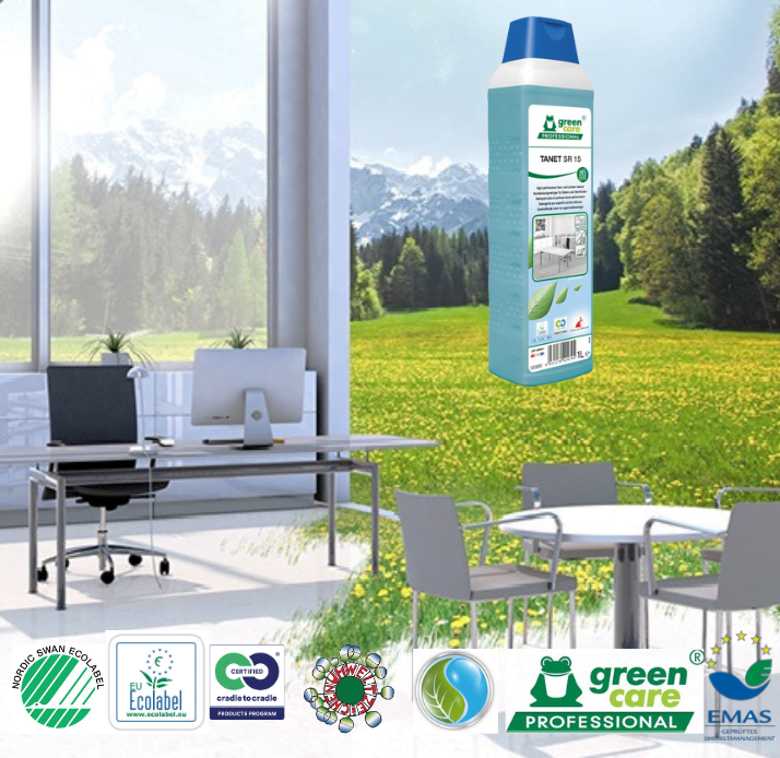 Detergent ecologic concentrat, TANET SR 15, Green Care, pentru orice pardoseli si suprafete lavabile-1l-princ