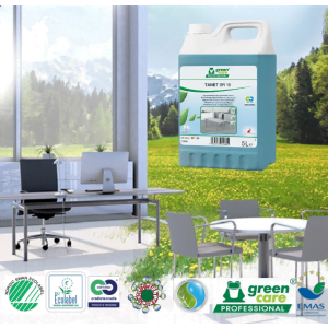 Detergent ecologic concentrat, TANET SR 15, Green Care,  pentru orice pardoseli si suprafete lavabile, din piatră, cauciuc, lemn lacuit, linoleum, PVC, PUR, plastic, sticlă, ceramică, metal, 5L, certificare Ecolabel, Nordic Swan, Cradle-to Cradle, Biodegradabil complet, Dilutie 0,5%