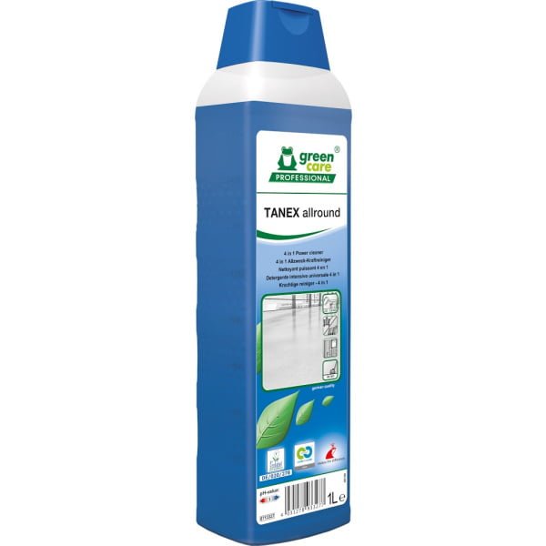 Detergent ecologic concentrat , TANEX Allround, Green Care, 4 in 1, pentru întreținere, curățare intensa sau decapare a pardoselilor și suprafețelor, 1L, certificat A+ Air Label Score, Ecolabel, Cradle-to-Cradle, CLP Free, Biodegradabil complet