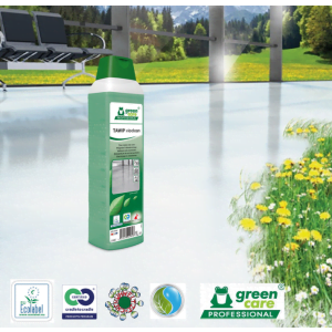 Detergent ecologic concentrat Tawip Vioclean, Green Care, 1L,  pentru pardoseli, din PVC, linoleum, cauciuc, piatră, lemn, cu efect antistatic, antialunecare, certificat Ecolabel, Cradle-to-Cradle, Biodegradabil, CLP free