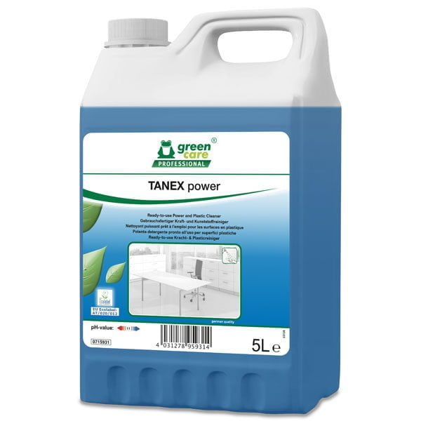 Detergent ecologic gata de utilizare TANEX POWER, pentru urme greu de sters, curatare intensiva a suprafetelor si a murdariei dificile, 5L, certificat Ecolabel, Cradle-to-Cradle, Biodegradabil complet