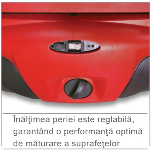 Maturatoare manuala Tennant  SLX 750M, pentru interior si exterior, inaltime perie reglabila, container 50l, pentru spatii mai mici de 2500 m²