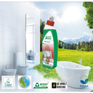 Solutie ecologica  WC Natural, Green Care, pentru curatat vasul de toaleta, pisoare sau bideul, 750ml, certificat Ecolabel, Biodegradabil complet