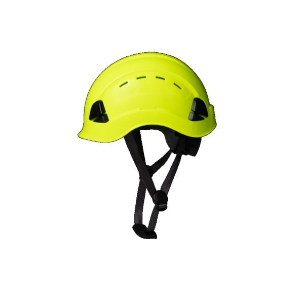 Casca de protectie pentru lucru la inaltime, ALTAI WIND, din ABS, LDPE, galben fluorescent, suspensie in 6 puncte, reglare rapida cu rotita, cu sloturi pentru lanterna si antifoane externe, rezistenta termica -30°C