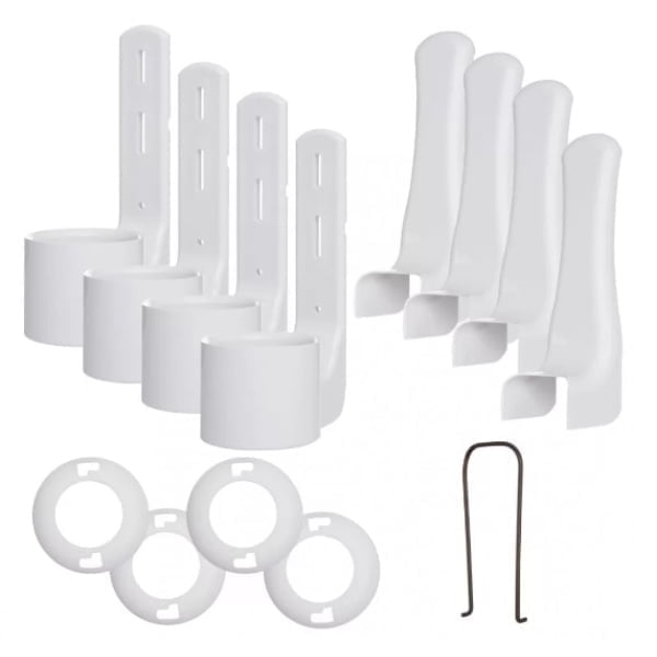 Suport alb, din plastic pentru sampon, gel  de dus sau sapun 450ml, sistem economic si ecologic, 4 bucati/set