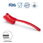 IGEAX1006RM_Perie de mana cu maner lung, duritate medie, rosie, rezistenta la 121°C, autoclavare pentru industria alimentara, certificare HACCP, FDA