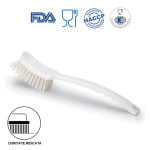 IGEAX1006WT_Perie de mana cu maner lung, duritate ridicata, alba, rezistenta la 121°C, autoclavare pentru industria alimentara, certificare HACCP, FDA