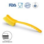 IGEAX1006YT_Perie de mana cu maner lung, duritate ridicata, galbena, rezistenta la 121°C, autoclavare pentru industria alimentara, certificare HACCP, FDA