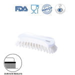 IGEAX_1002WT_Perie de mana, 18 x 6.5 cm, ergonomica, duritate ridicata, alba, la 121 °C, autoclavare, industria alimentara, certificata HACCP, FDA