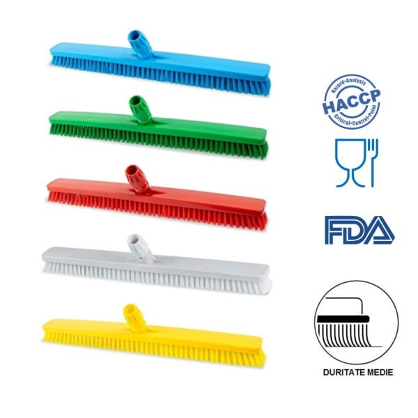 Perie pentru pardoseli si pereti, 60 cm, duritate medie, rosie, rezistenta la 121°C, autoclavare  pentru industria alimentara, certificare HACCP, FDA
