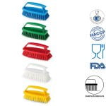 IGEAX_1015YT_Perie de mana cu maner special, duritate ridicata, galbena, rezistenta la 121°C, autoclavare pentru industria alimentara, certificare HACCP, FDA_1