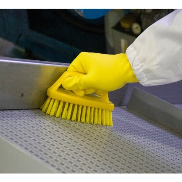 Perie de mana cu maner special, IGEAX 1015, duritate medie, albastra, rezistenta la 121°C, autoclavare  pentru industria alimentara, certificare HACCP, FDA
