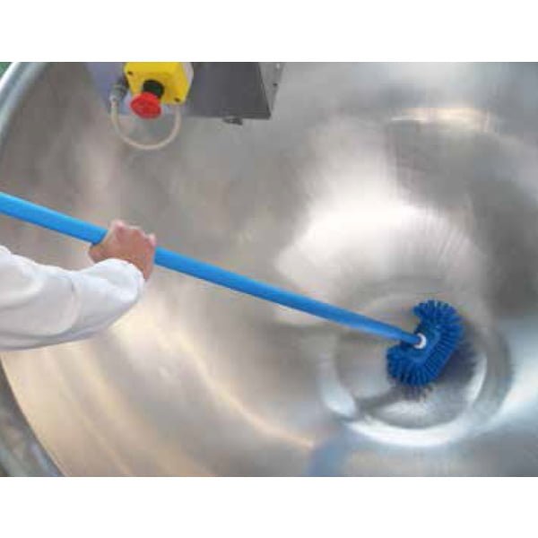 Perie semirotunda, duritate medie, galbena, rezistenta la 121°C, autoclavare, pentru cisterne, rezervoare si containere rotunde, si colturi si tavane, pentru industria alimentara, certificata HACCP, FDA